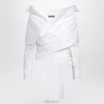 발렌시아가 랩 셔츠 화이트