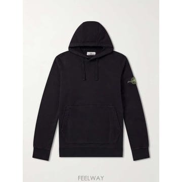 스톤 아일랜드 LOGOAPPLIQUED 가먼트다이드 코튼-후리스 후 B0082184873