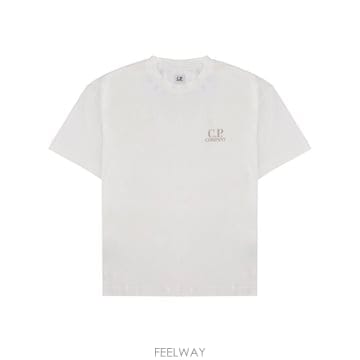 CP컴퍼니 로고 티셔츠 화이트