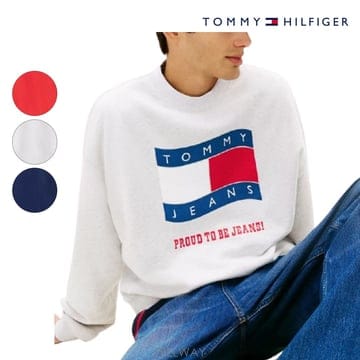 타미힐피거 긴팔 남성 Jeans 웨이브 로고 티셔츠 3컬러
