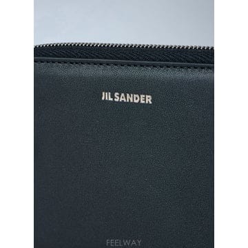 질샌더 로고 가죽 지갑 Black