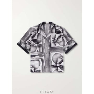 26 F/W 베르사체 캠프카라 프린트 실크크레이프 드 신 셔츠 102 B0082088765
