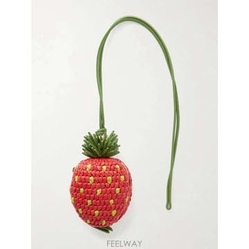 로에베 PAULAS IBIZA STRAWBERRY 레더 라피아 파우 B0082122283