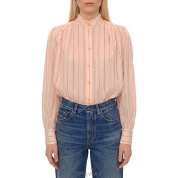 26 F/W 끌로에 GATHERED 블라우스 인 코튼 & 실크 포플린 B0022253971