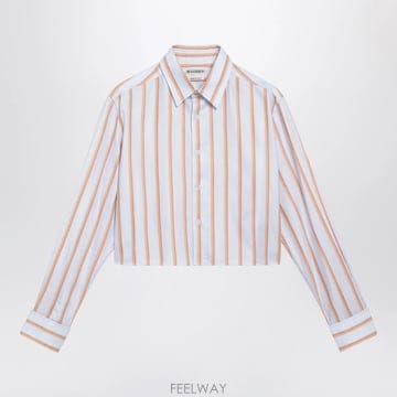 26 F/W JW 앤더슨 크롭 블루 & 오렌지 코튼 셔츠 SH0368 B0052254311