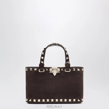 26 F/W 발렌티노 락스터드 미니 쇼핑 백 인 브라운 스웨이드 9W B0052254348