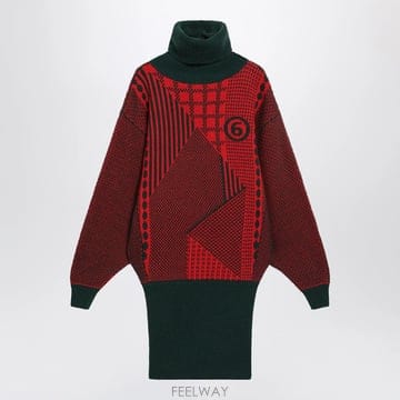 26 F/W MM6 메종 마르지엘라 REDFOREST 그린 자카드 니 B0052254378