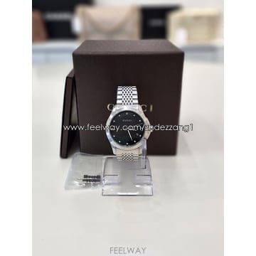 구찌 클래식 인터로킹 스틸 워치 38mm