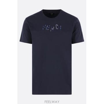 [E32]펜디 FY1319AUOBF0PTH 남성 티셔츠 FENDI cotton t shirt with log