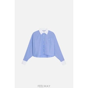 [E32]셀린느 RC0DI2N9107EU 여성 셔츠 블라우스 CELINE cropped shirt in co