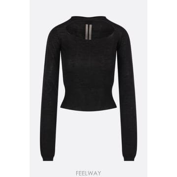 [E32]릭오웬스 RP02F5617ML09 의류 니트 스웨터 가디건 RICK OWENS Slashed cro