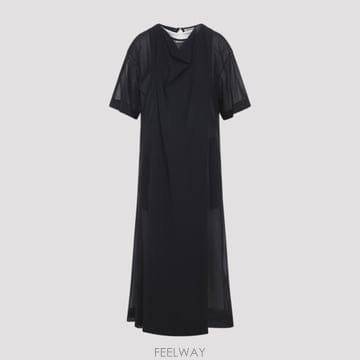 [D14]까르뱅 6261K21027 N999 DEEP BLACK 여성 원피스 드레스 Carven Sheer 
