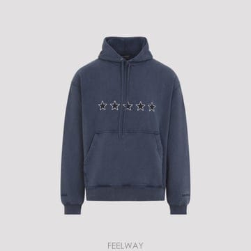 [D14]발렌시아가 858143TTVL5 8806 WASHED NAVY 남성 맨투맨 후드 스웨트셔츠 집업 B