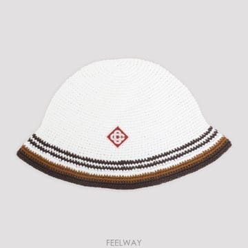 [D14]카사블랑카 APF26HAT12101 WHITE BROWN 남성 모자 캡 비니 Casablanca C