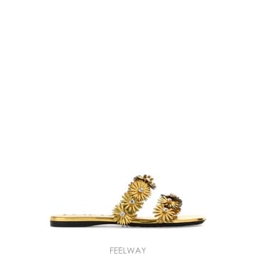[X45]로에베 L616465X69 GOLD 여성 샌들 슬리퍼 샌들힐 플립플랍 샌들힐 Gold leather