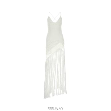 Loewe [X45]�ο��� S616Y09X61 WHITE ���� ���ǽ� �� �̵� �̴� �巹�� White jersey Pa[X45]�ο��� S616Y09X61 WHITE ���� ���ǽ� �� �̵� �̴� 