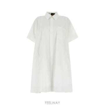 Loewe [X45]�ο��� S616Y09W12 WHITE ���� ���ǽ� �� �̵� �̴� �巹�� White poplin sh[X45]�ο��� S616Y09W12 WHITE ���� ���ǽ� �� �̵� �̴� 