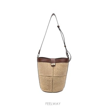 안야힌드마치 patchwork leather trim bucket bag 12127961350408 TP72