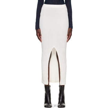 Issey Miyake 오프 화이트 릴 미디 스커트 IM68FG069 TP876170466