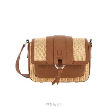 26SS HOGAN Trendy flap 백 in raffia 앤 레더 KBW01XI1100V131J26 T