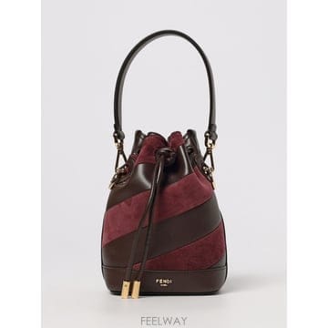 25FW Fendi Mon Tresor 미니 백 in 투 tone inlaid 레더 앤 suede 8BS10