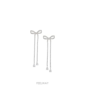 26FW Self portrait Dangling earrings with 크리스탈 PF26629ESLSIL
