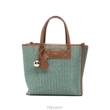 26SS FURLA DIVIDE IT S   토트 백 in 레더 앤 Woven Fabric WB02038BX