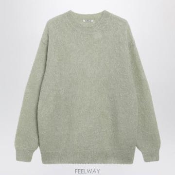 25FW Auralee Light 그린 brushed 모헤어 blend 스웨터 A25AP02KMWOLK TP
