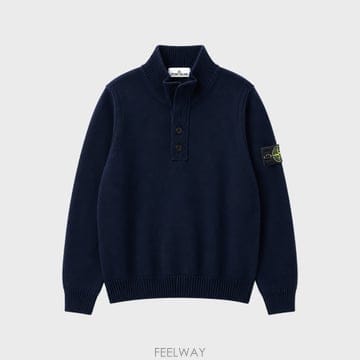 스톤 아일랜드 울 터틀넥 스웨터 네이비