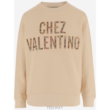 26SS Valentino Chez Valentino 크루넥 스웨트 셔츠 8B3MF25FA4TET5 TP57