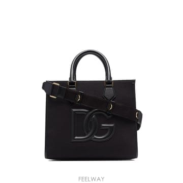 25FW 돌체   가바나 캔버스 토트 with 레더 로고 BM2012AA45180999 TP577294050