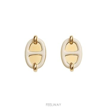 HERMES 에르메스 Mini Maillon 이어링 여성 귀걸이 H100052FED3