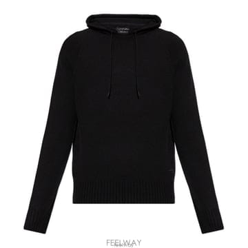 26 FW 톰포드 로고 엠브로이더드 리브 후드 티셔츠 LB999 KOL003YMK069