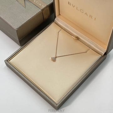 불가리 로즈골드 0.19캐럿 파베 다이아 목걸이 PM