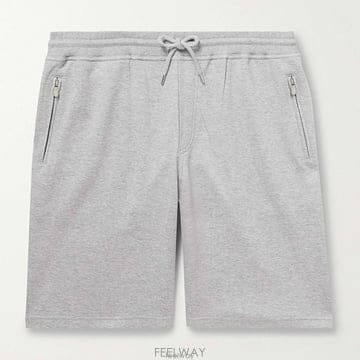 브루넬로 쿠치넬리 스트레이트 코튼 블렌드 저지 드로스트링 쇼츠