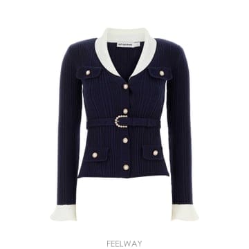 26FW Self portrait Woven 니트 가디건 PF26131CNNAVY TP576214967
