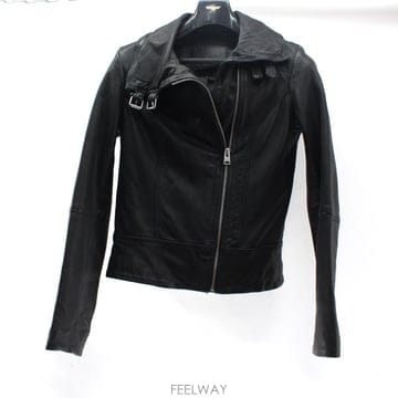 ALLSAINTS 올세인츠 K869 여성XS 슬림핏 양가죽 라이더 집업 자켓