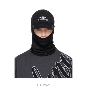 발렌시아가 블랙 넥워머 볼캡