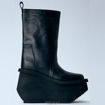 26 FW 릭오웬스 Factory 팩토리 웨지솔 레더 부츠 RU02F4883 LOO 09