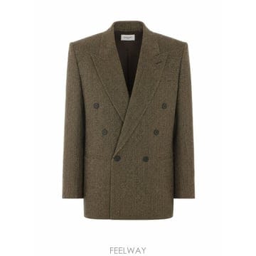 26 F/W 생로랑 헤링본 패브릭 더블 브레스티드 울 자켓 85988 B0012255801
