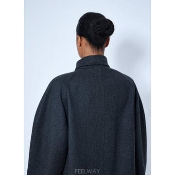 질샌더 싱글 브레스트 울 코트 다크그레이