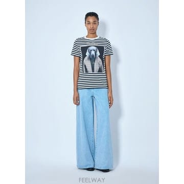 26 F/W 막스마라 스트라이프 그래픽 티셔츠 262194610160 B0112255332