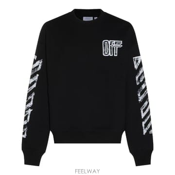 오프화이트 블랙 코튼 맨투맨 OMBA054F26FLE007001 B0562255849