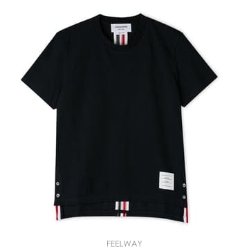 톰브라운 삼선 반팔 티셔츠 라이트그레이