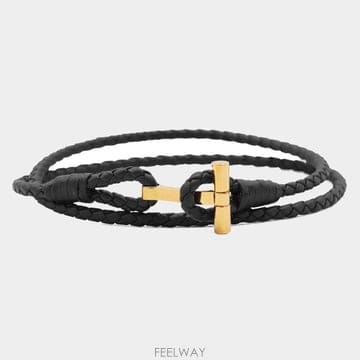 26 FW 톰포드 브레이디드 랩 브레이슬릿 블랙 JM005