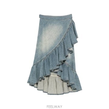 Alaia �˶��̾� ruffled trim wrap style midi skirt 12127964430600 TP724�˶��̾� ruffled trim wrap style midi skirt 1212796443