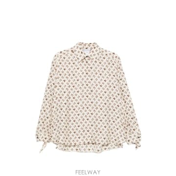 Max Mara �������� logo print tie cuff shirt 12127973114120 TP724631829�������� logo print tie cuff shirt 12127973114120 TP72