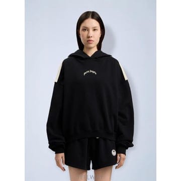 Palm Angels 26 FW �ʾ����� ���� Curved Logo Loose Crop Hoodie pma0264186blk26 FW �ʾ����� ���� Curved Logo Loose Crop Hoodie pma0