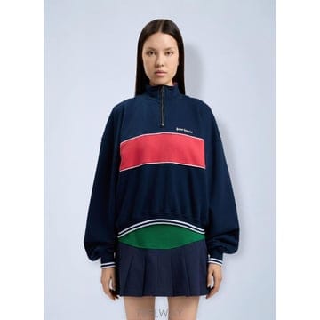 Palm Angels 26 FW �ʾ����� ���� Classic Logo Half Zip Sweatshirt pma0264243blu26 FW �ʾ����� ���� Classic Logo Half Zip Sweatshirt p