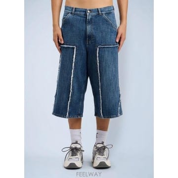 26 FW 팜앤젤스 남성 Curved Logo Skater Shorts pma0164142blu